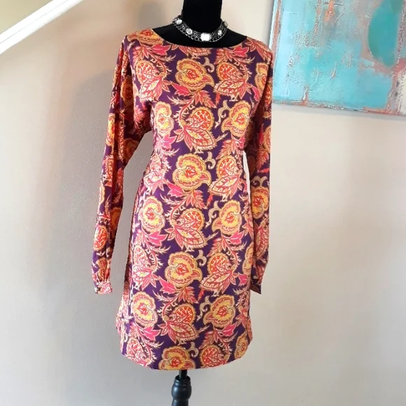 LOFT | Dresses | Loft Paisley Print Long Sleeve Midi Dress | Poshmark